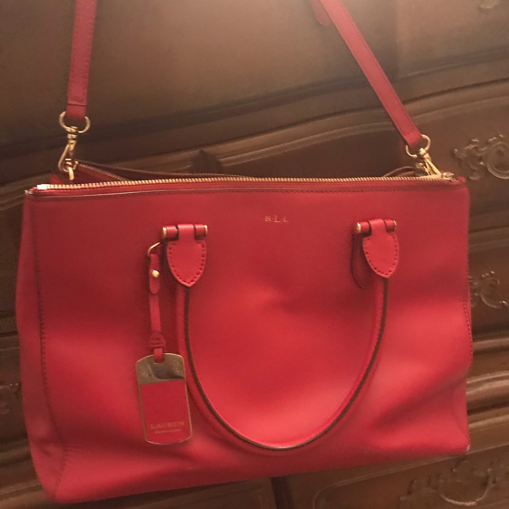 Ralph Lauren red leather purse